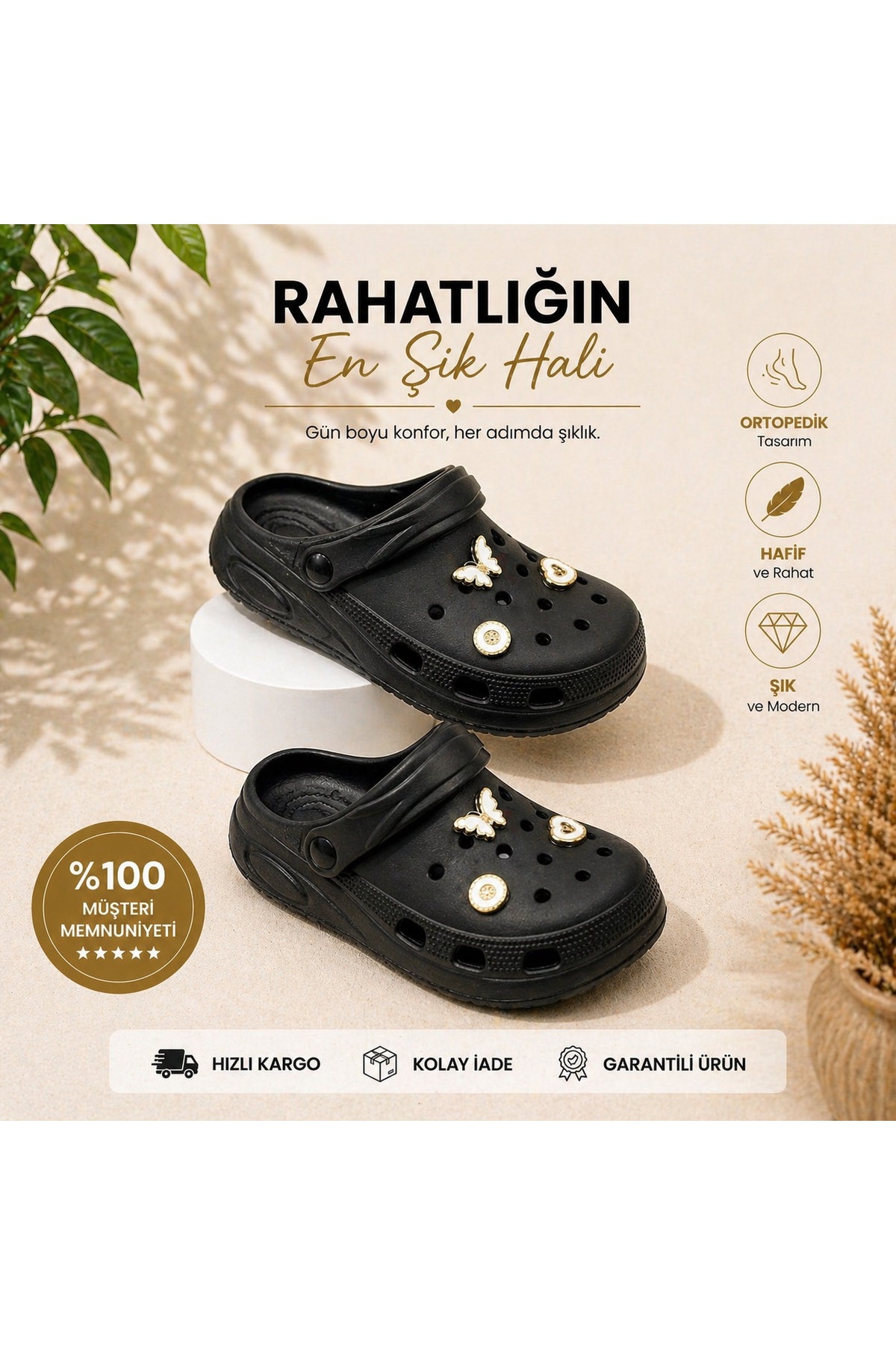 Kadın Taşlı Ortopedik Terlik