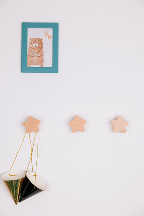 MiniVerse Store MiniVerse Yıldız Figürlü Ahşap Dekoratif Modern Çocuk Odası/S...