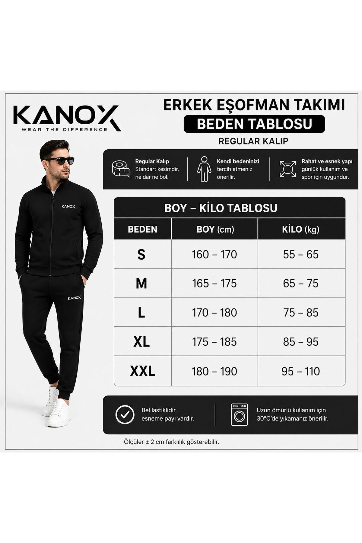 KANOX Yeni Sezon Erkek Dalgıç Eşofman Takım Siyah görsel 3