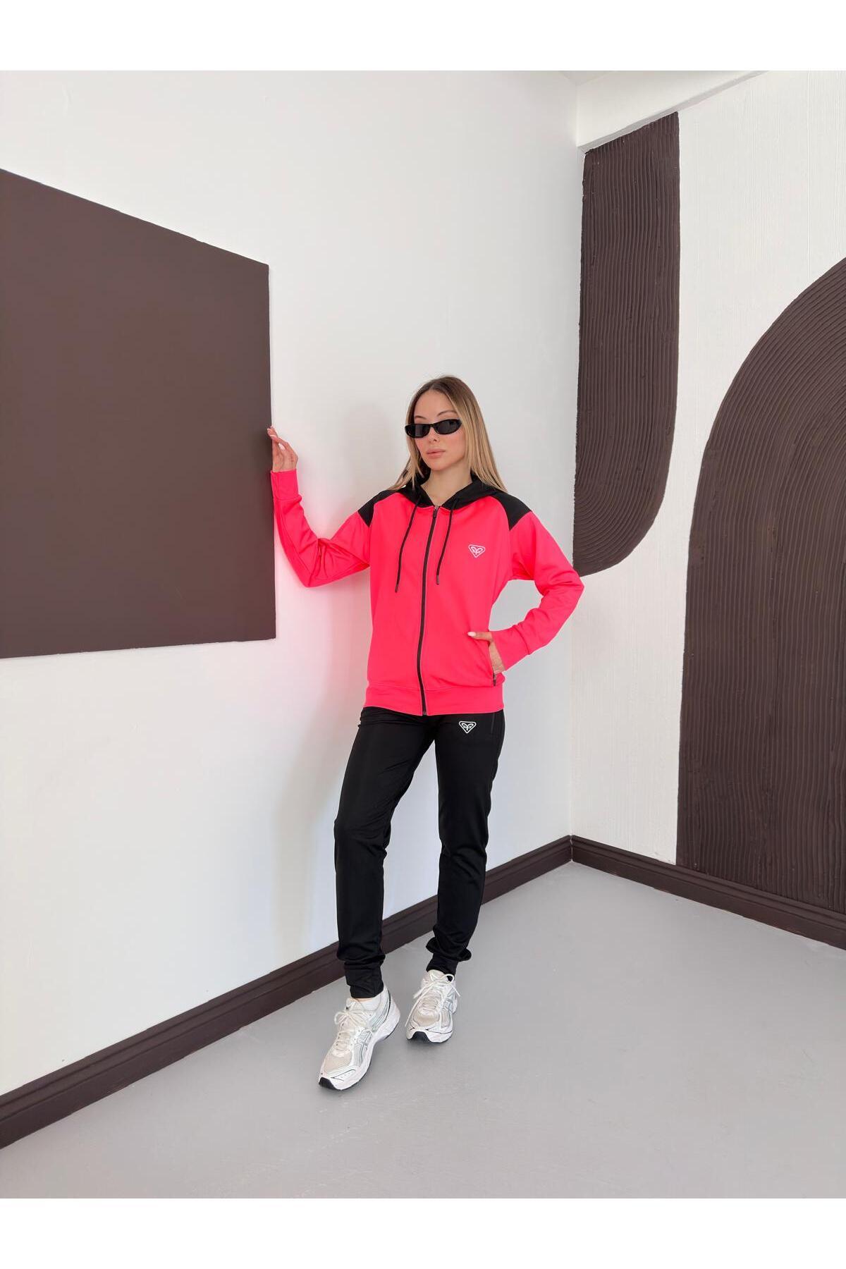 New Season Women's Hooded Tracksuit Neon Pink