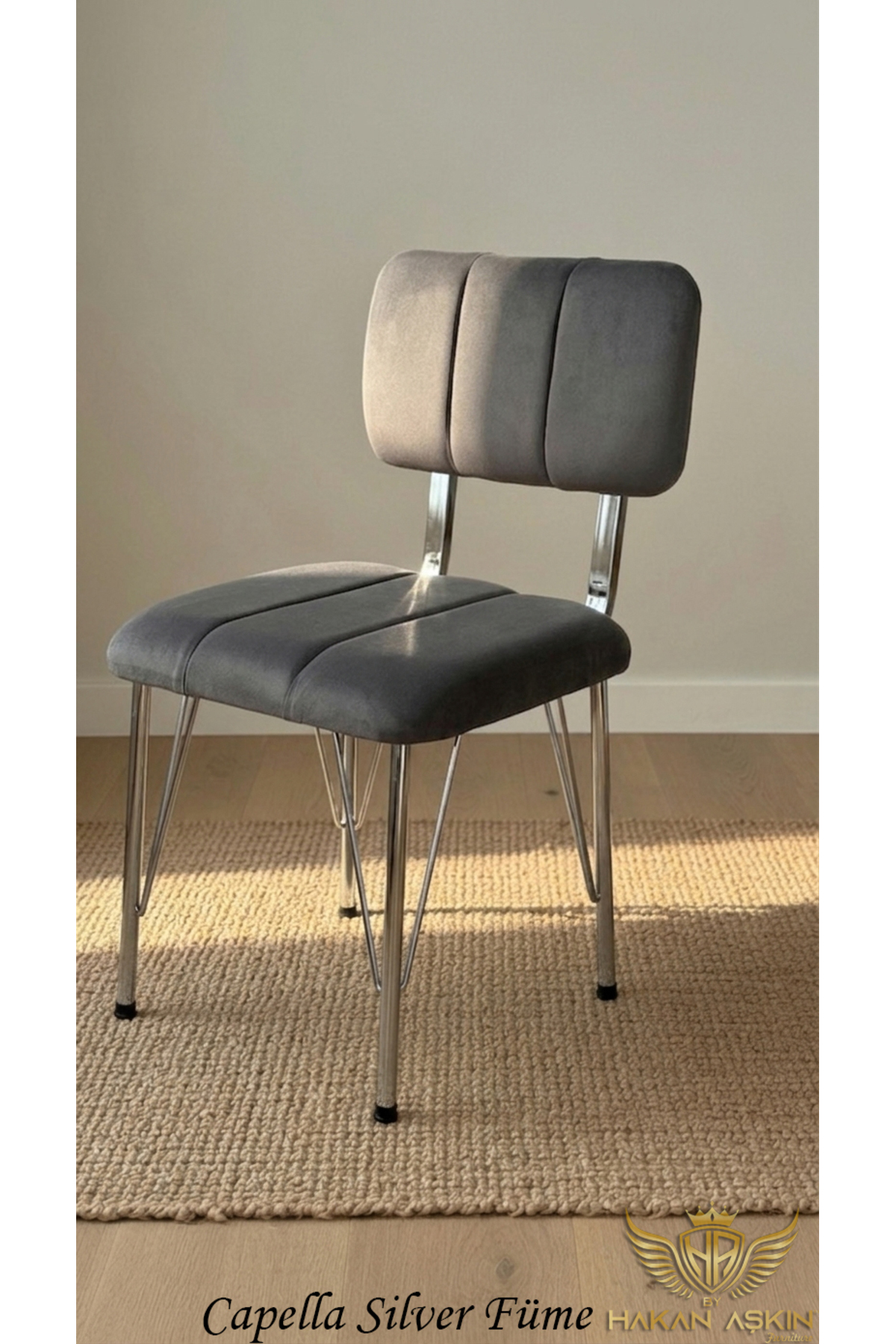 Capella Single Back Novoline chair Dark smoked silver