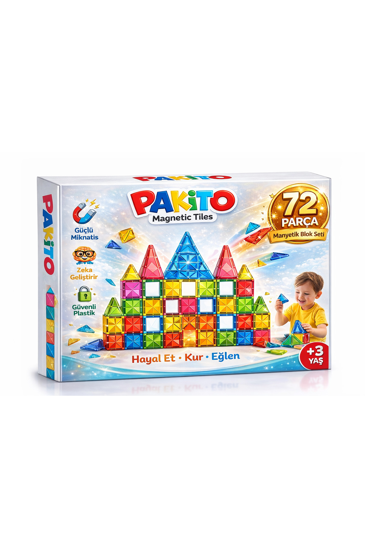 PAKİTO Manyetik 72 Parça Yapı Blokları Original -Mıknatıslı