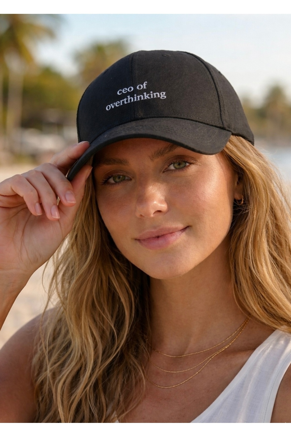 sf collection Unisex Ceo Of Overthinking Baskılı Spor Şapka, Ayarlanabilir Pamuklu Cap Günlük Kombin Şapkası görsel 3