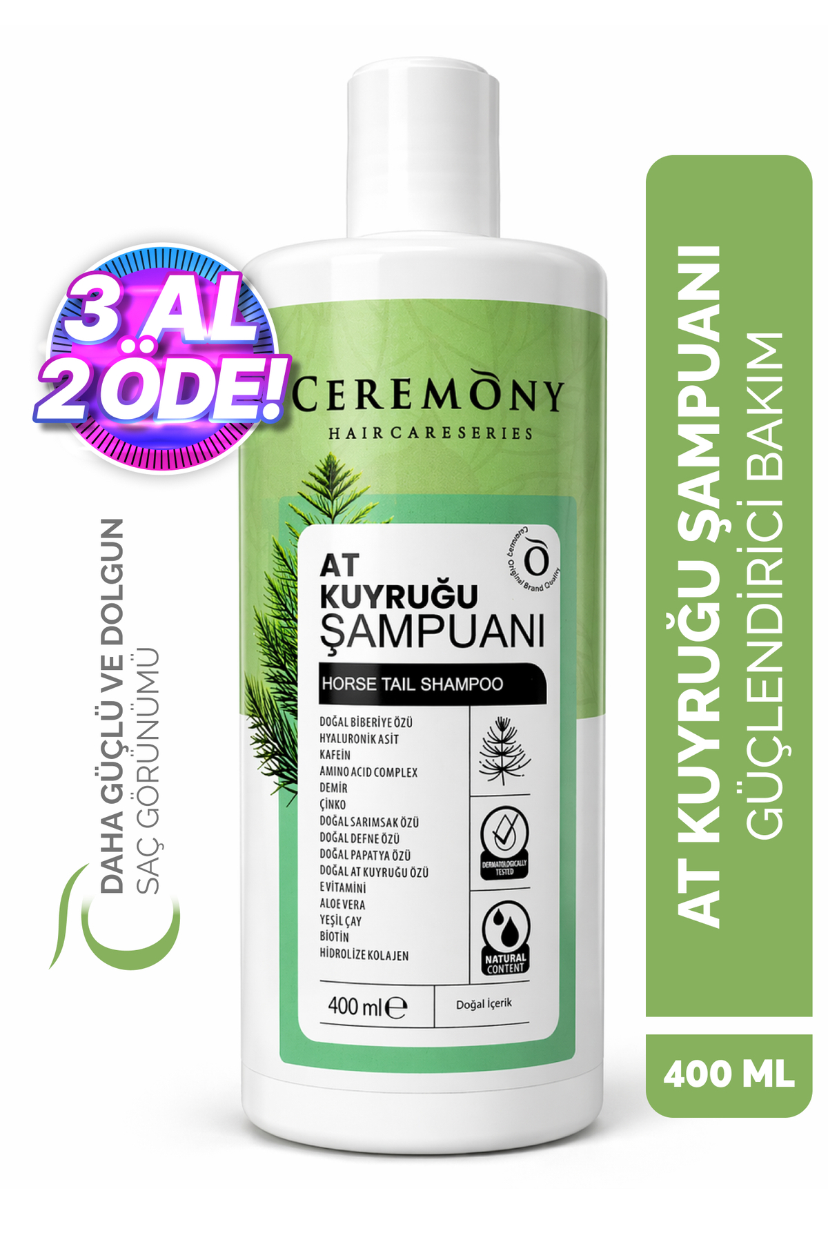 Ceremony At Kuyruğu,Biberiye ve Hyalüronik İçeren 15 Bileşenli Şampuan 400ml — 8684354130334