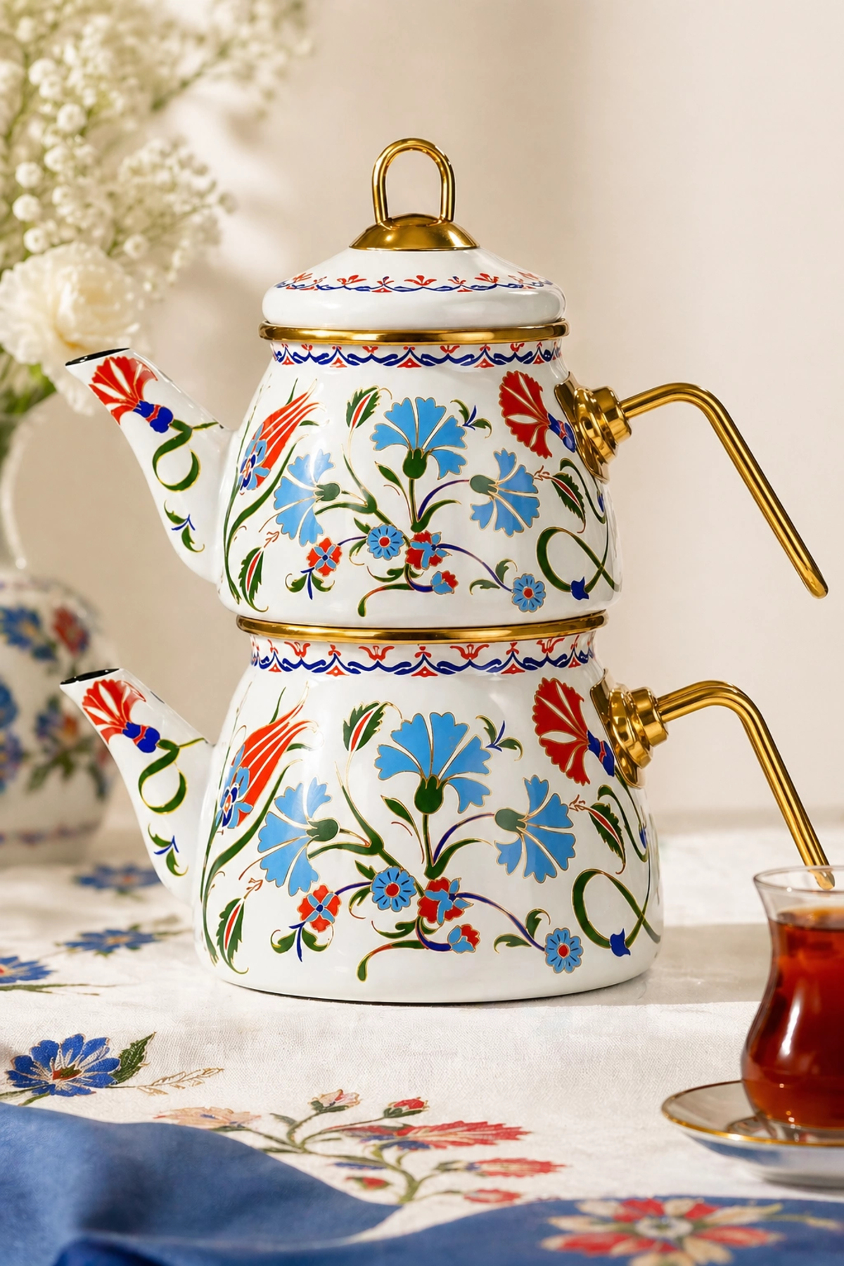 Laurel Mini Model Enamel Teapot