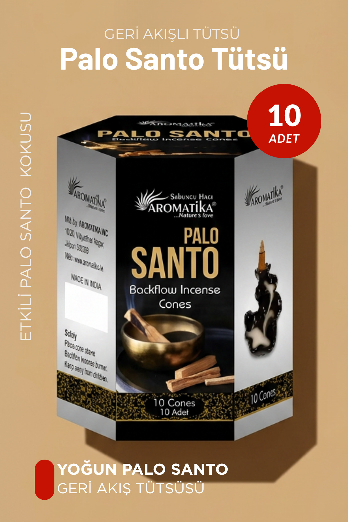 Palo Santo/ 10 pcs Backflow Incense Backflow Cones 10 pcs Backflow Incense