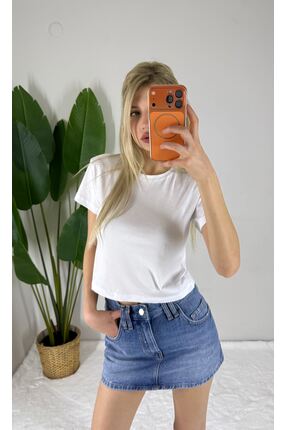Bella Vita Fashion Yüksek Bel Açık Mavi Mini Jean Etek – Fit Kalıp Günlük & Şık