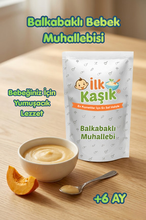 İlk Kaşık Balkabaklı Bebek Muhallebisi 125g +6 Ay Katkısız Pirinç Unlu Doğal ...