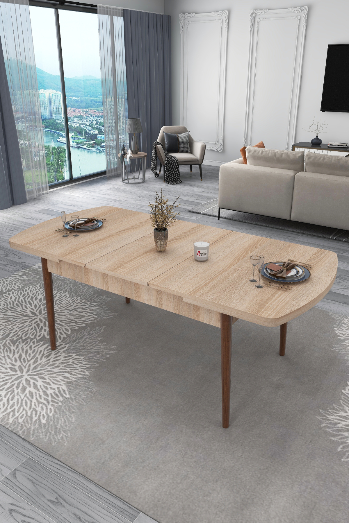 DINING TABLE OPENING 80X170 LUXRY SERIES TABLE WITH LEGS (SOHO)