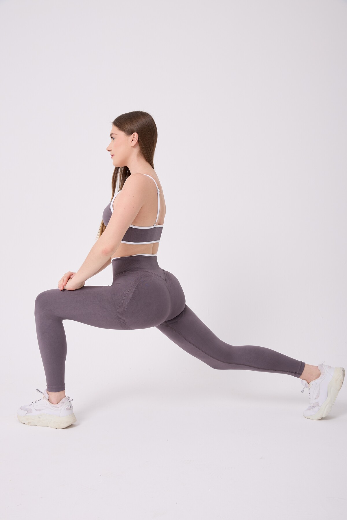 Women's High Waist Roll-Up Push Up Seamless Leggings - Piping Detailed CoreLine Model