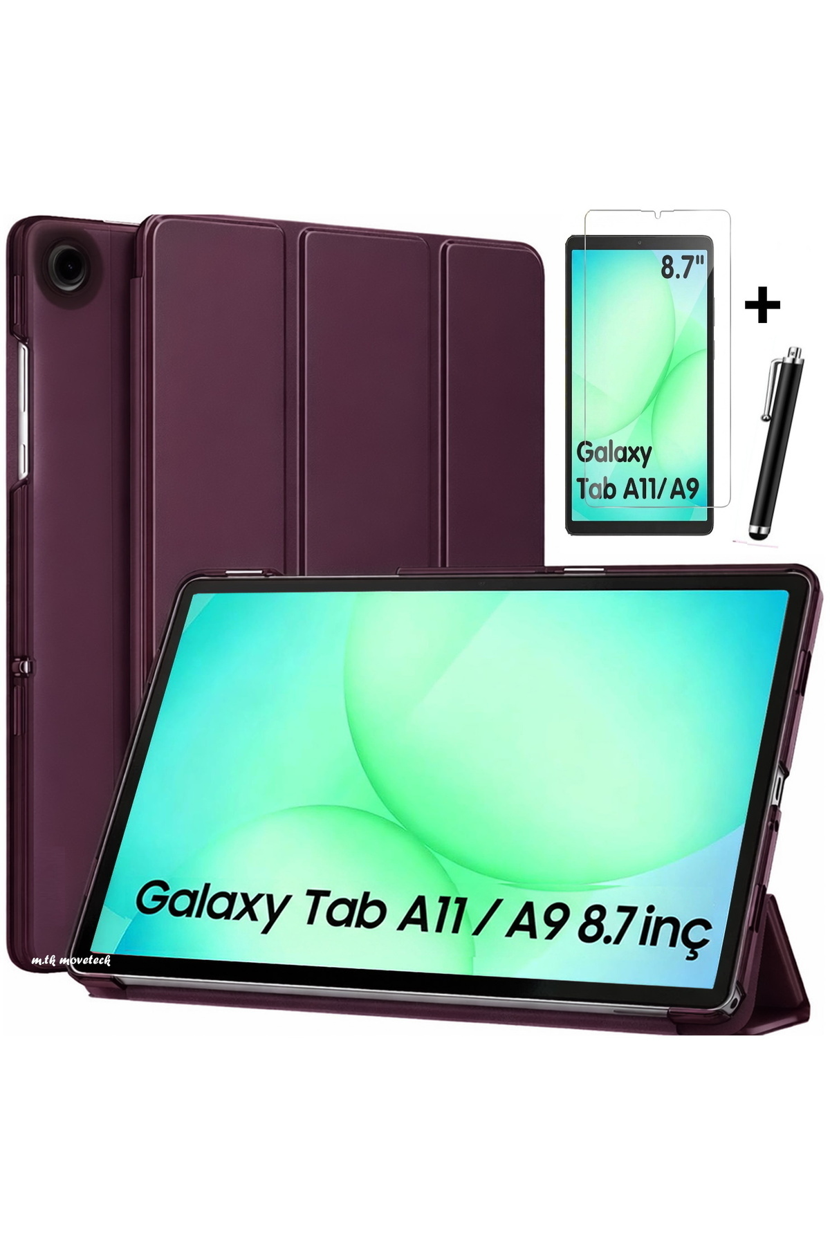 Samsung Galaxy Tab A9 Case 8.7 inch Sm-X110 Compatible Tablet Case Smart Sleep Mode + Glass + Pen Set