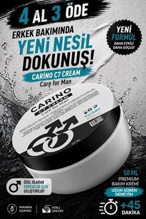 Carino E Bella C7 Care For Man Uzun Deneyim Erkek Kremi 50 ml