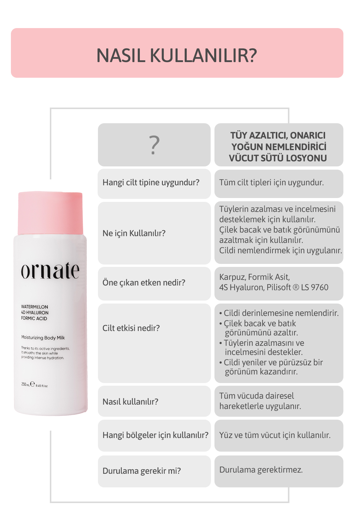 Yoğun Nemlendirici Vücut Sütü Losyonu Tüy Azaltıcı, Onarıcı 4d Hyaluronik Asit 250 ml Vegan — VS — تصویر 3 از 8