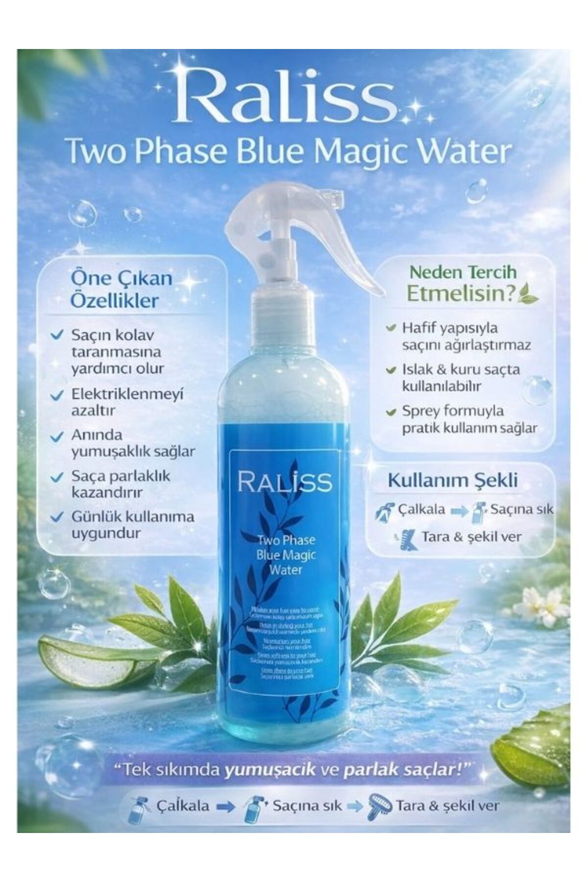 Çift Fazlı Mavi Fön Suyu 320 ml — RLS 2FAZ — تصویر 3 از 4