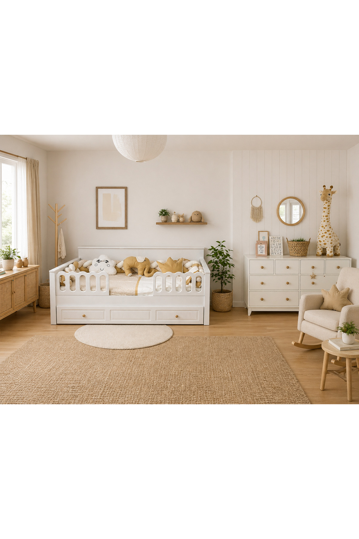 Koza Bonnie %100 MDF 8 Çekmeceli Şifonyer & Bohem %100 MDF 90x190