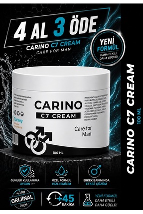 Carino E Bella C7 Care For Man Erkek Kremi Uzun Deneyim 100 ml - Etkili Formü...