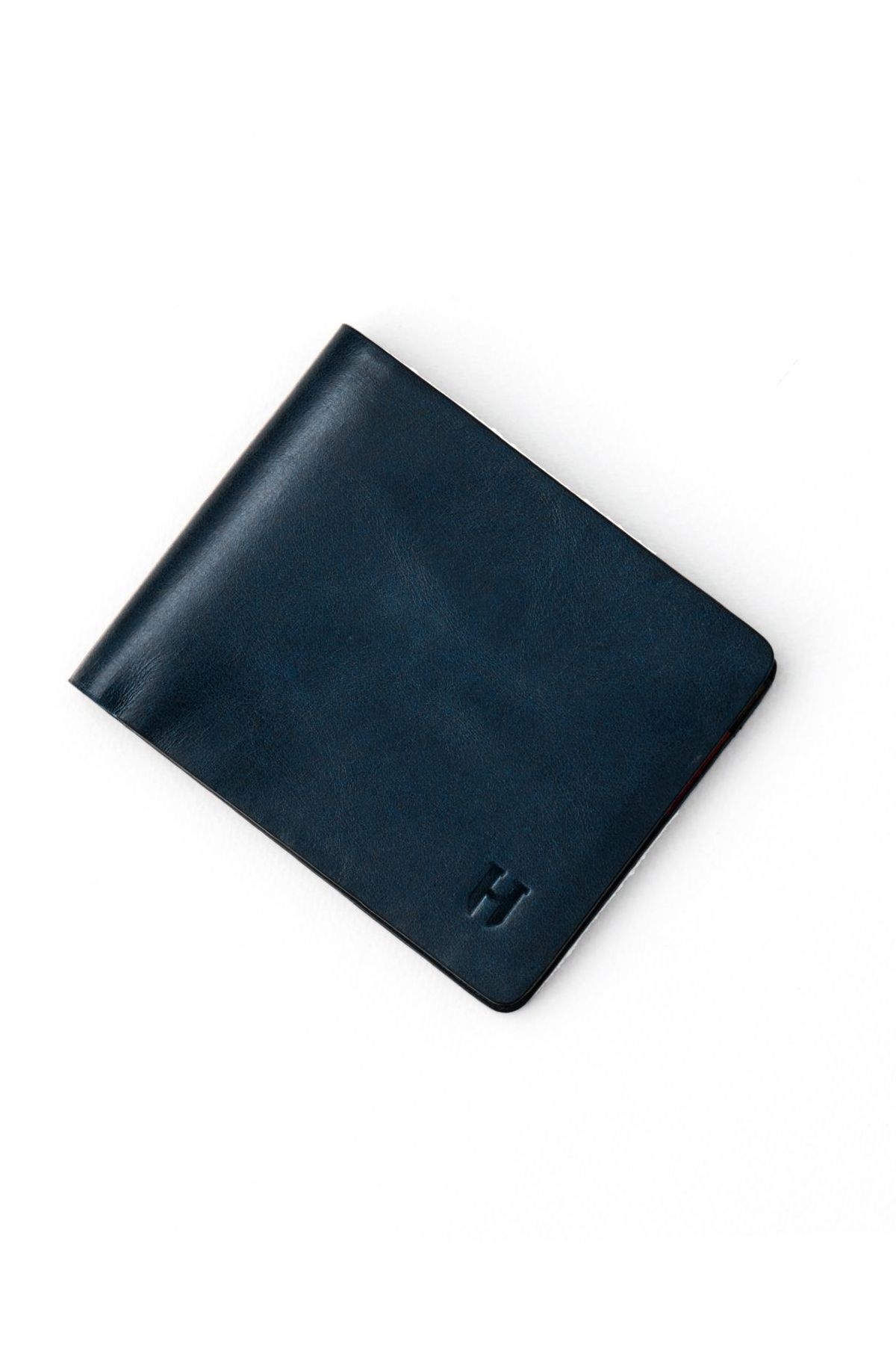 HELMBROOK Men's Genuine Leather Wallet Slim Design Multi-Compartment Rfid Protected Eldridge Navy Blue