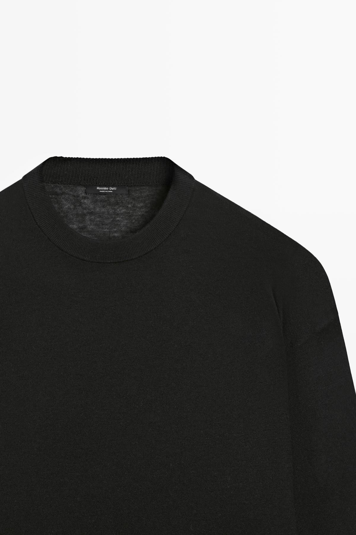 Massimo Dutti  Oversize yün karışımlı triko kazak - Görsel 5
