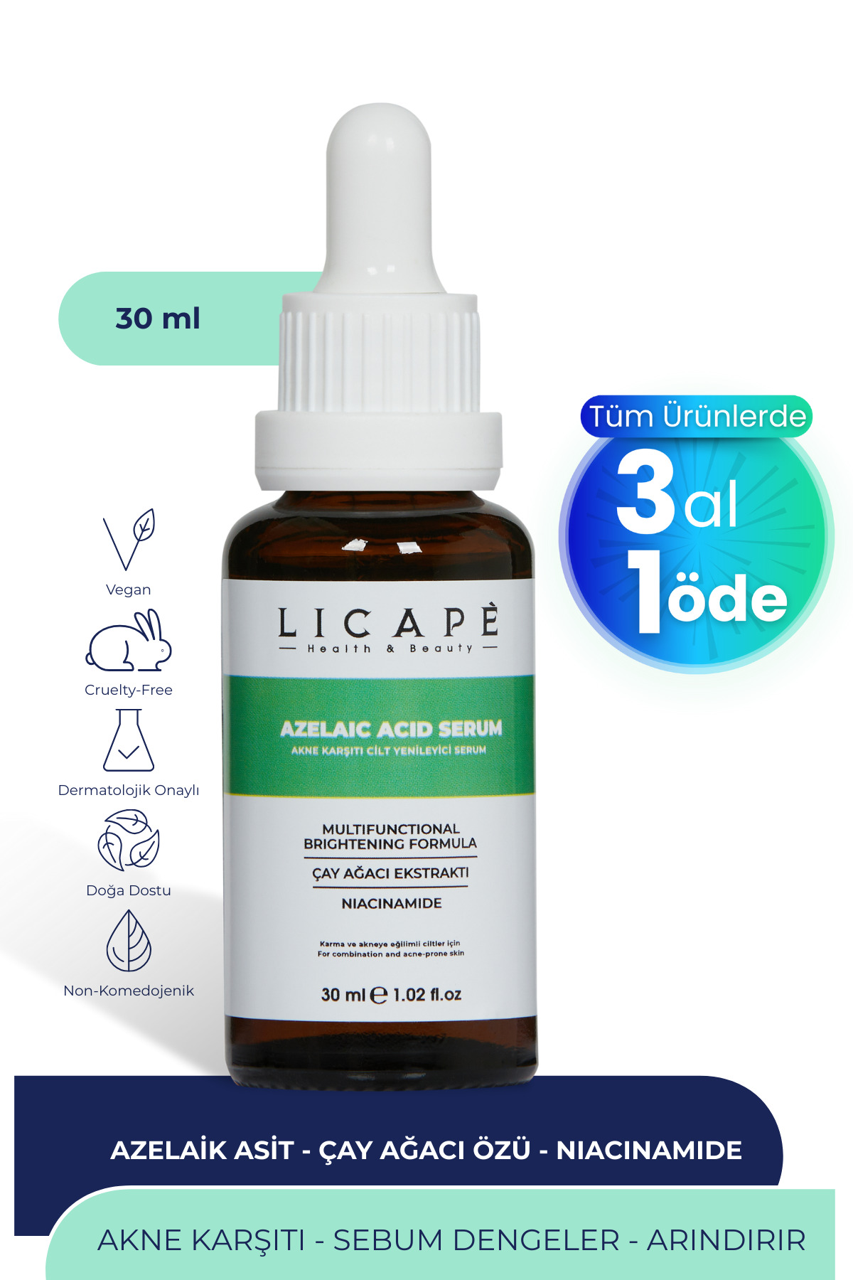 Licape Yağlı Ve Akneli Ciltler İçin Azelaic Acid Cilt Serumu 30ml — 4124222