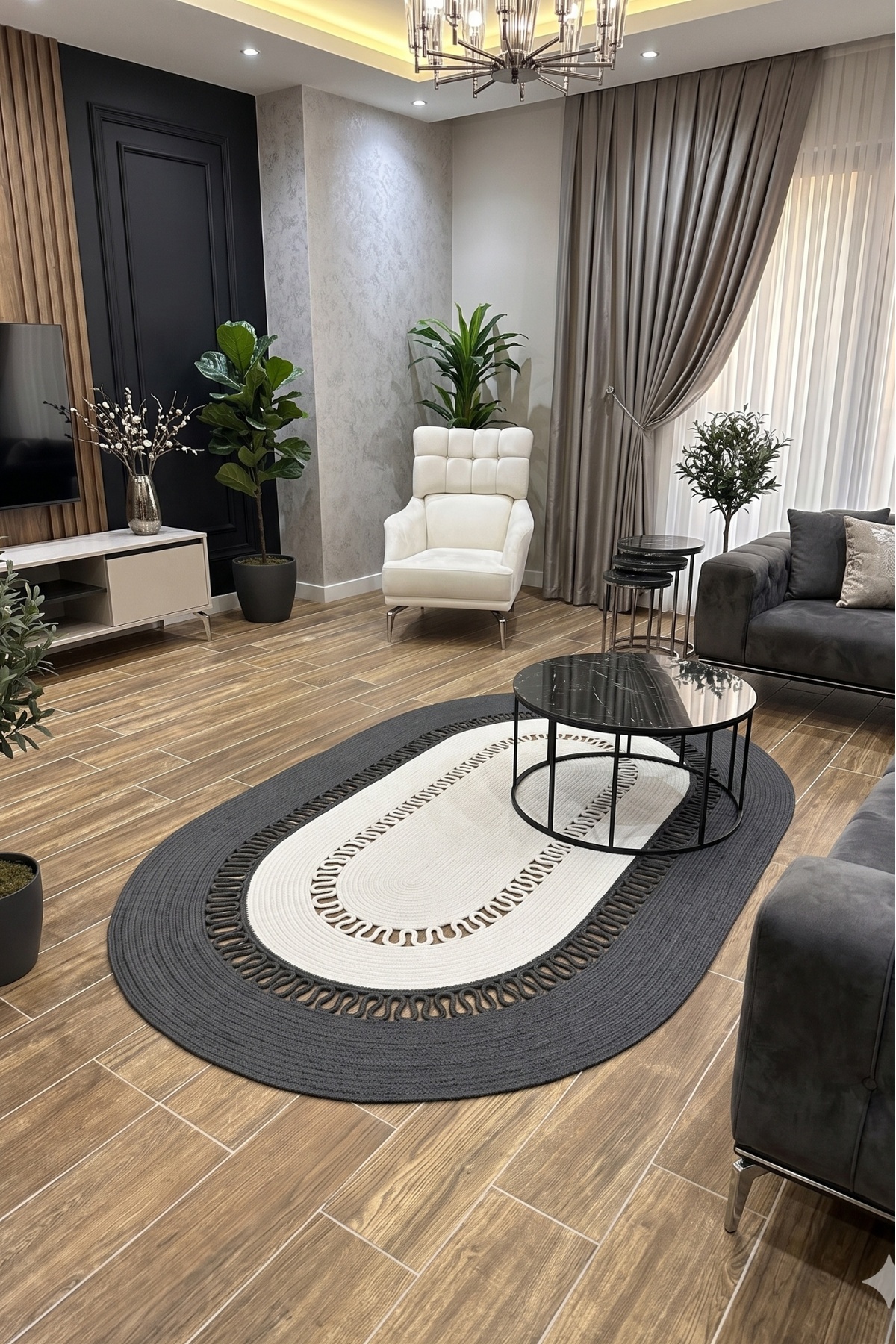 JÜT OVAL DEKORATİF EL ÖRGÜSÜ HALI KİLİM YOLLUK