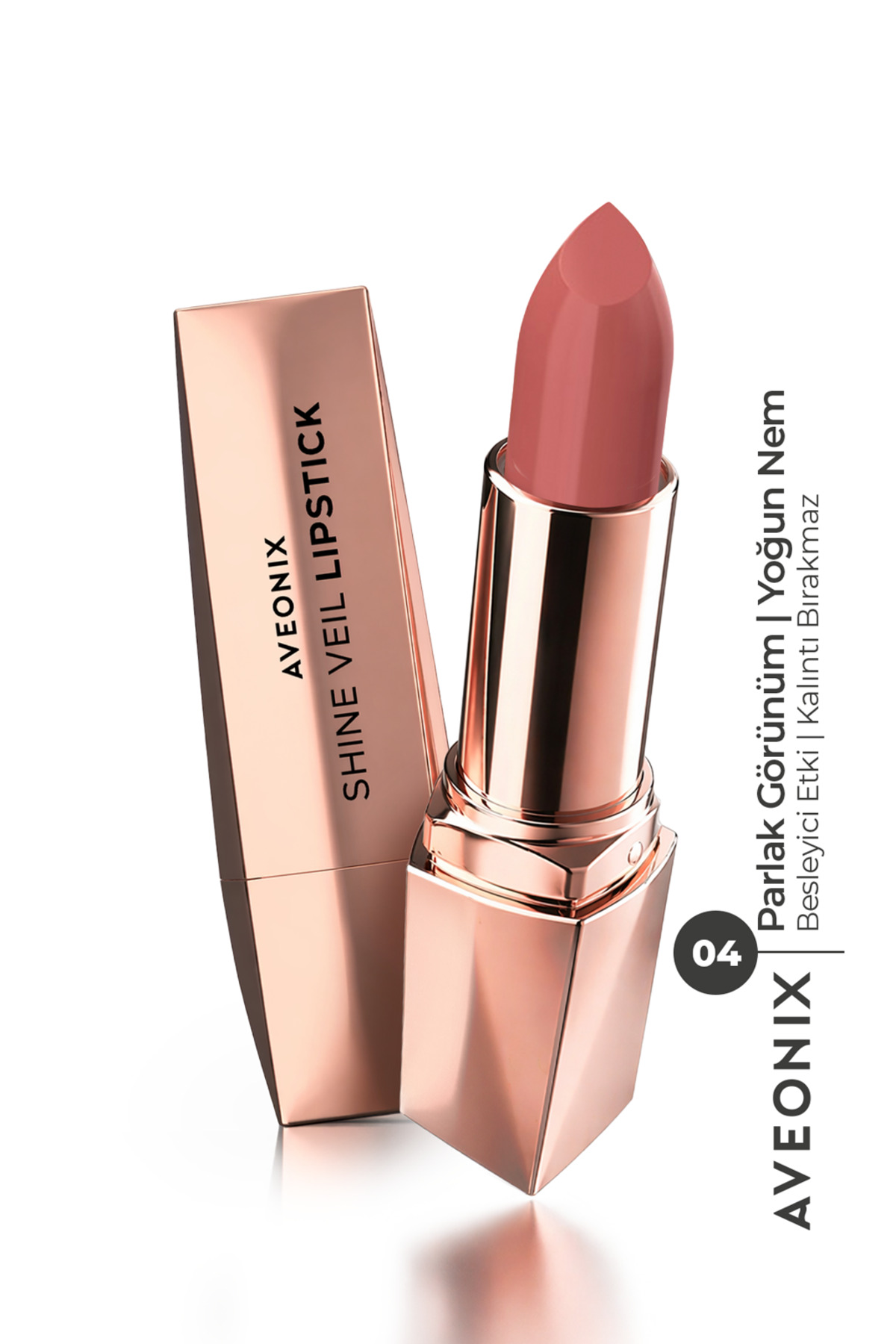 AVEONIX Shine Veil Parlak Ruj 04 Nemlendirici Pürüzsüz Dolgun Dudak Etkili Lipstick - Fiyatı, Yorumları