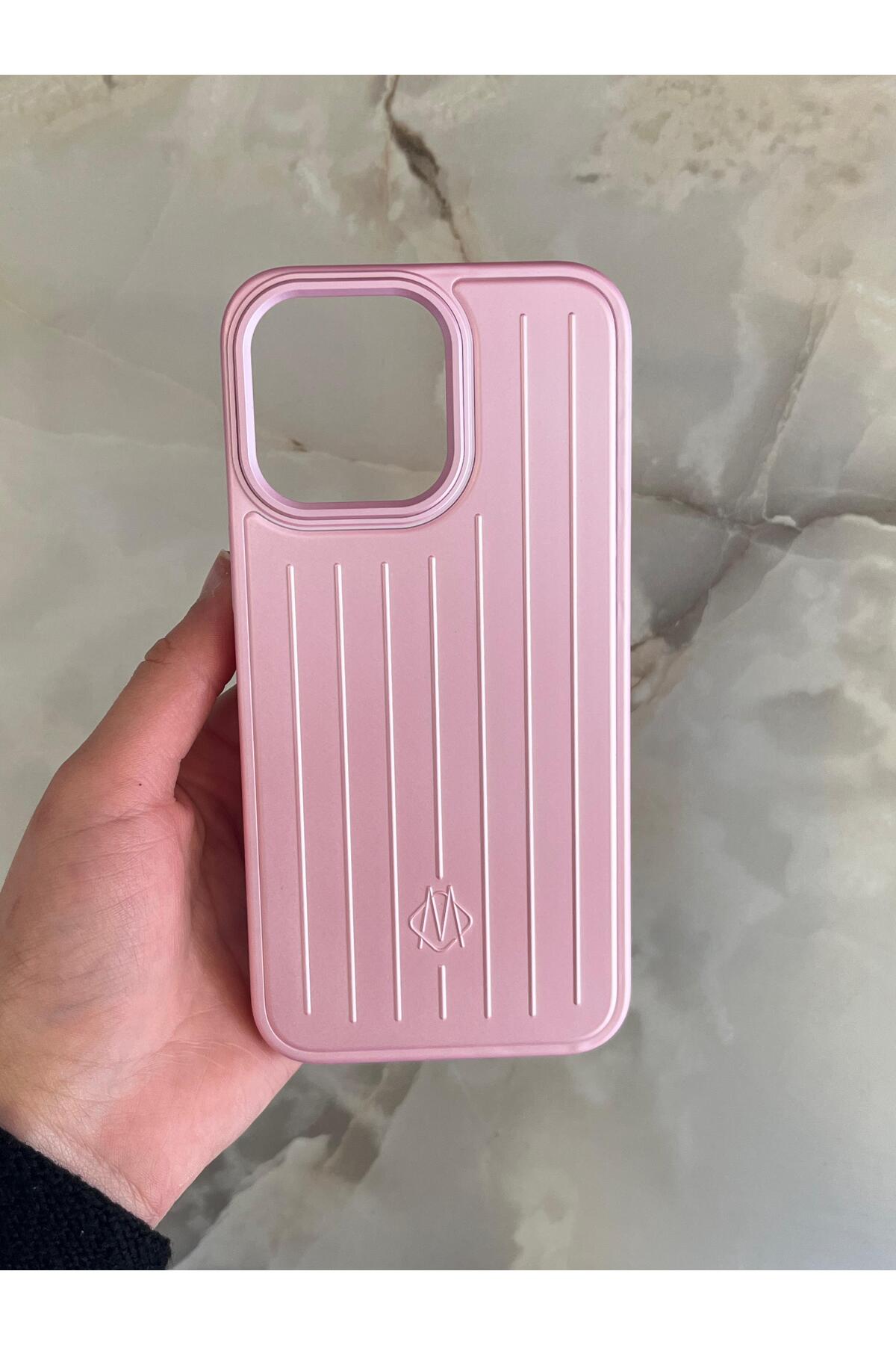 ZB Aksesuarda Moda İPHONE 15 Pro Max Uyumlu Rimowa Çizgili Bavul