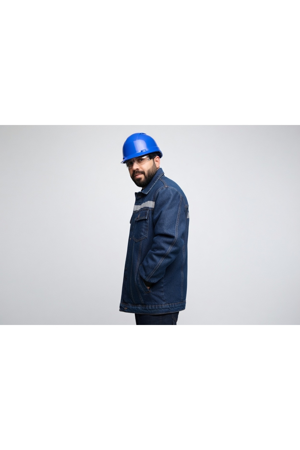 WORKSTRONG MAVİ KOT YELEK Mavi
