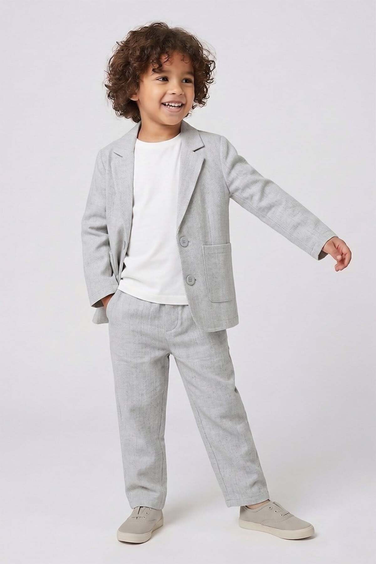 DMB BOYS & GIRLS Boy's Suit Blazer Jacket Pants Two-Piece Fabric Stylish Classic Wedding Ceremony Invitation Combination