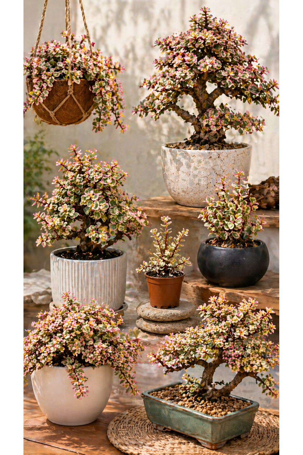 EGE GARDEN Alacalı Para Ağacı (Portulacaria Afra Variegata) Pembe