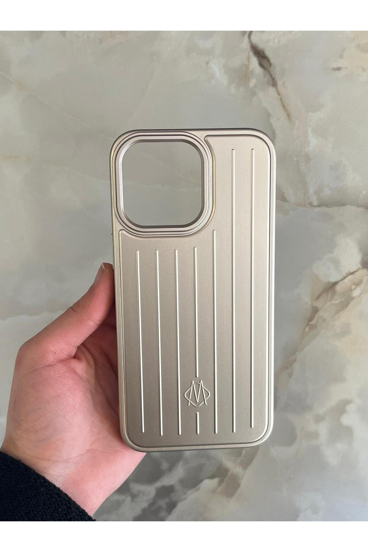 ZB Aksesuarda Moda İPHONE 16 Pro Uyumlu Rimowa Çizgili Bavul