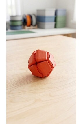 krh 3d print Stres Topu - Eğitici ve Eğlenceli Mekanik El Oyuncağı (KIRMIZI)