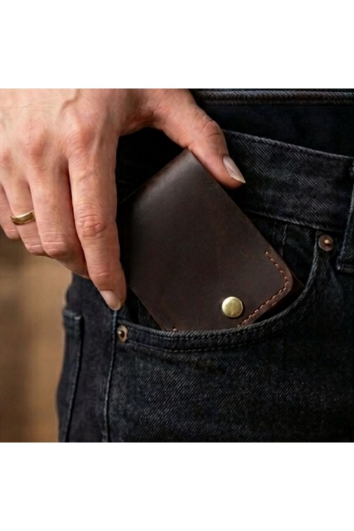 ParlaLeather NOMAD Kişiye Özel Hakiki Gerçek Deri Cüzdan Kartlık Kadın Erkek görsel 4