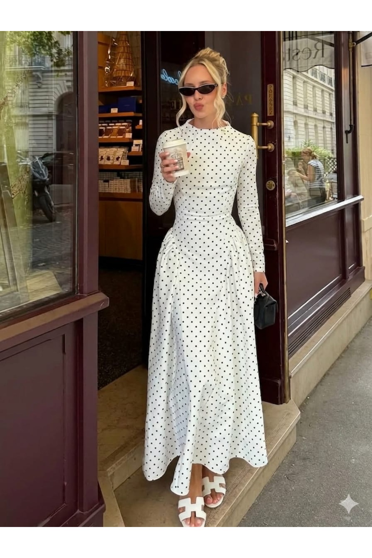 Zafirae White Tulle Dress with Polka Dots