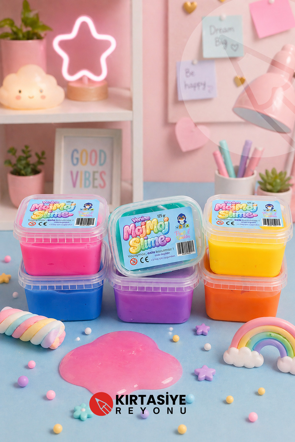 venino free & colors 1 Adet Pastel Renklerde MojMoj Hazır Slime
