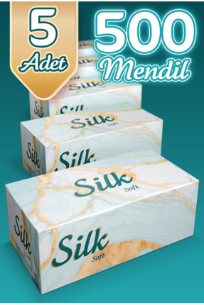 silk "500" Soft Çift Katlı Pratik Mendil Çek Kullan Kutu Mendil (5ADET)x(100M...