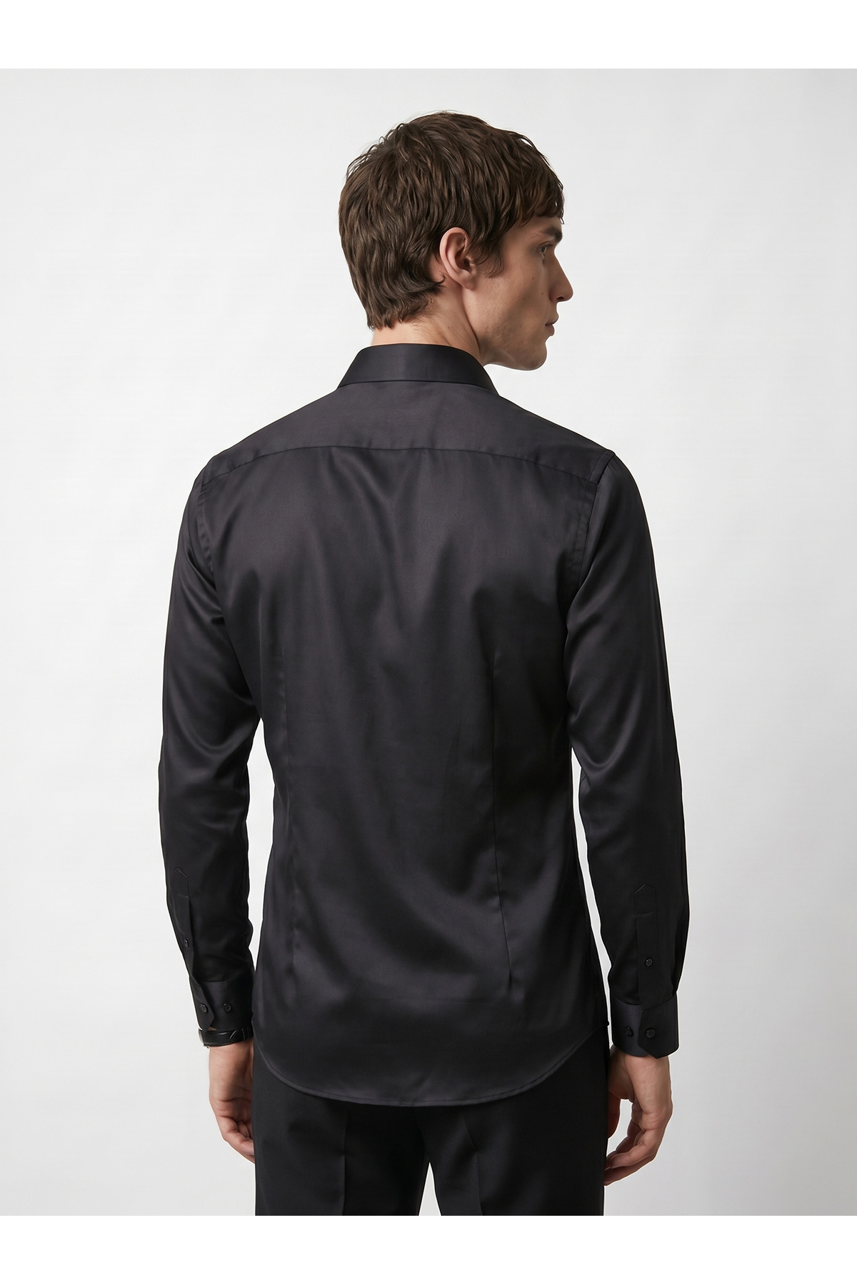 BASEL.CO Elegance Pamuk Saten Slim Fit Gömlek görsel 6