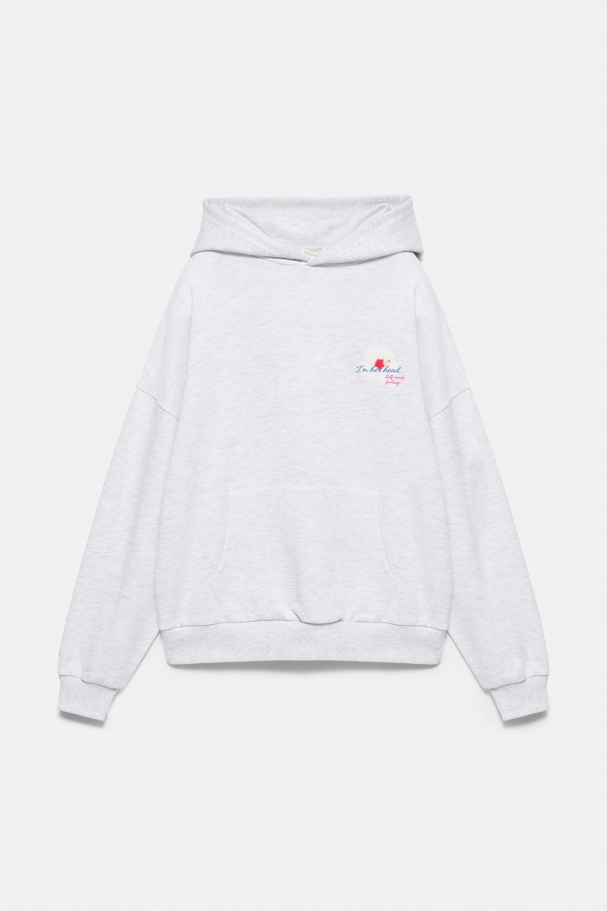 Pull & Bear  Güneş grafikli kapüşonlu sweatshirt - Görsel 7