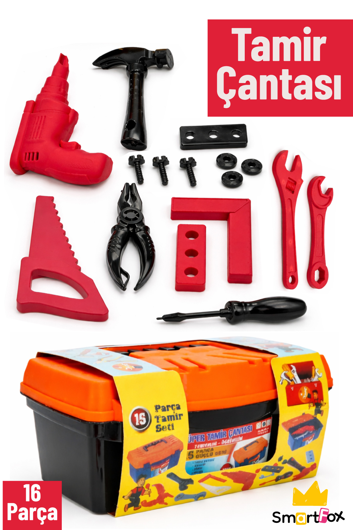 Smartfox Matkaplı Eğitici Çocuk Oyuncak Tamir Çantası 16 Parça
