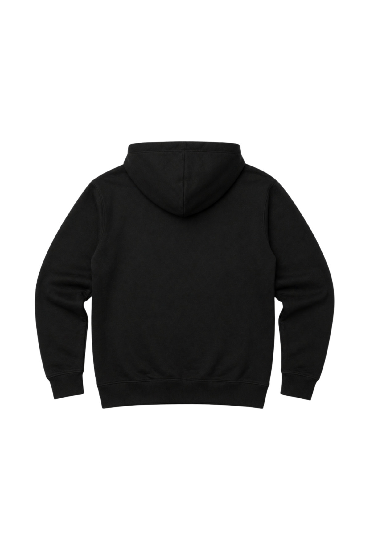 BattalModa Erkek Büyük Beden Siyah İki İplik Kapüşonlu Sweatshirt 3XL-4XL-5XL-6XL görsel 5