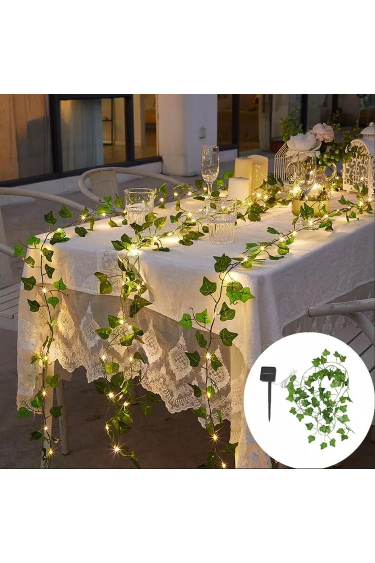 IVY LEAF 10M 100 LED SOLAR GARDEN LIGHTING SOLAR GARDEN ORNAMENT FAIRY LED