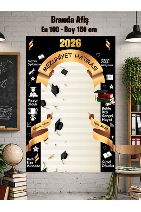 parti show Mezuniyet Hatırası Arka Fon Afişi 100*150 cm