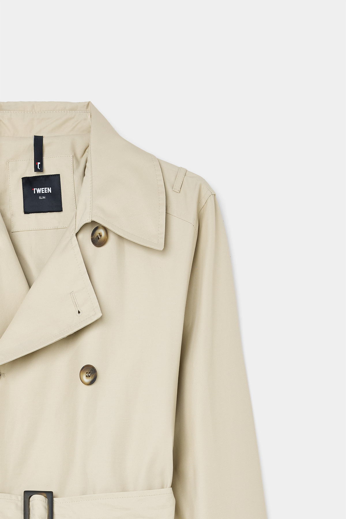 Tween Slim Fit Bej Pardösü/Trenckot görsel 6
