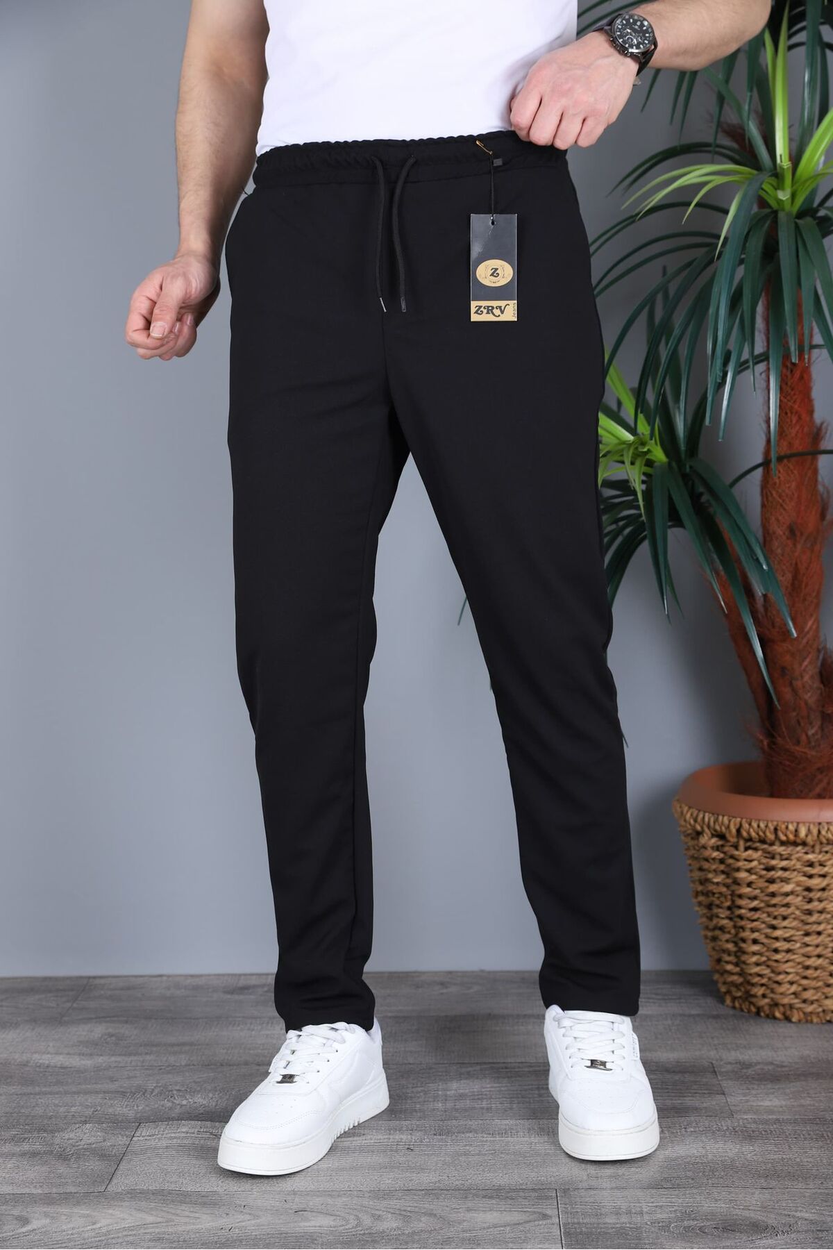 ZRV JEANS belli lastikli kumaş pantolon