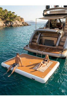 Funwater TEKNE ARKASI YÜZER ŞİŞME PLATFORM YAT İSKELESİ 300x200x20 cm 1 YIL G...