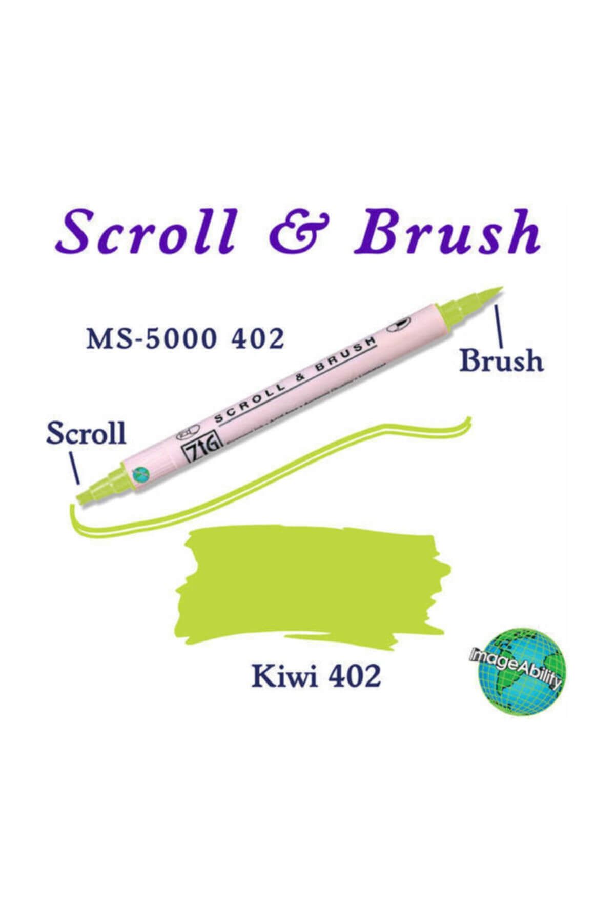 Zig-Scroll & Brush Double Line and Brush Tip Calligraphy and Shading Pen 402 Kiwi 1