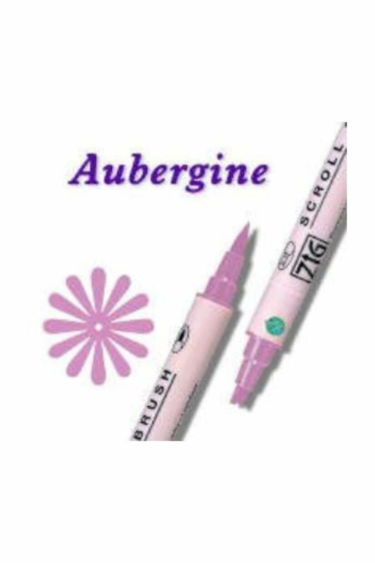 Zig-Scroll & Brush Double Line and Brush Tip Calligraphy and Shading Pen 801 Aubergine 3