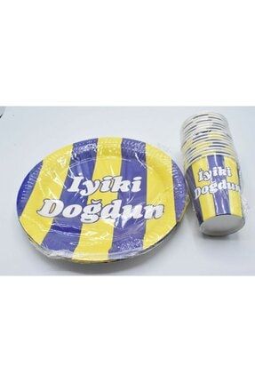 Fenerbahçe Iyiki Doğdun Karton Tabak - Bardak Seti 8'li KTB0000001587