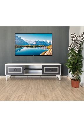 Retro Beyaz&antrasit Tv Sehpası AR022