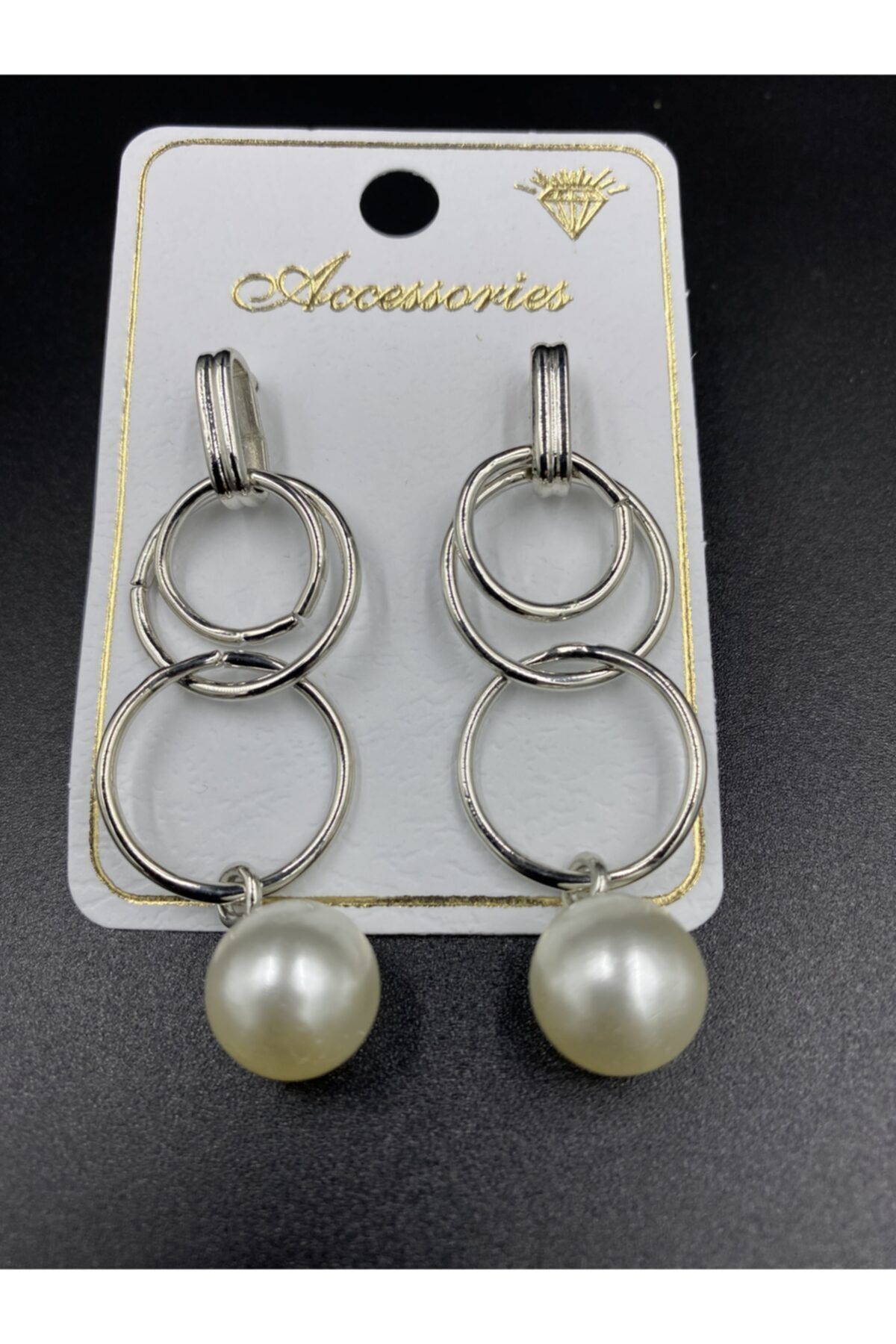 Silver and sales pearl earrings