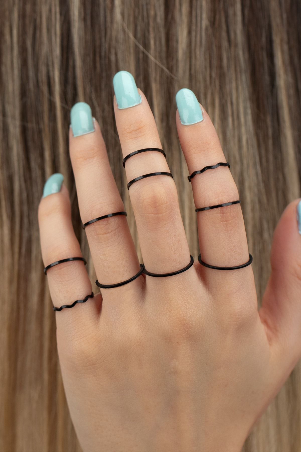 Black midi shop rings